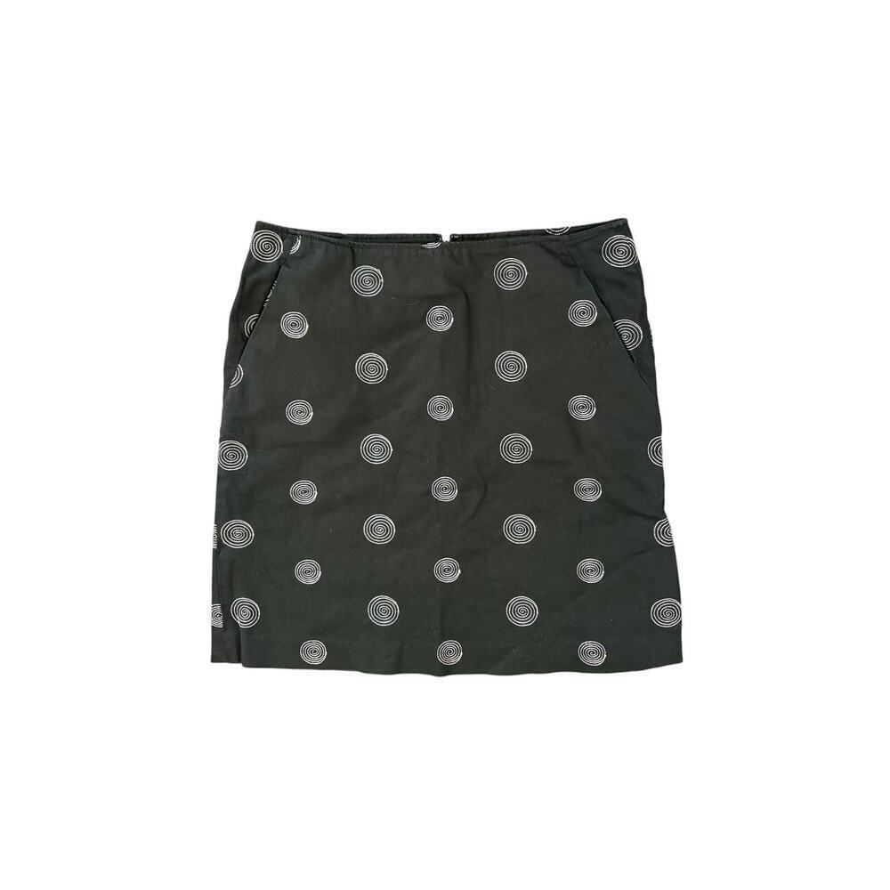 Willi Smith Black Skirt Embroidered Circle Swirl Size 10​​​